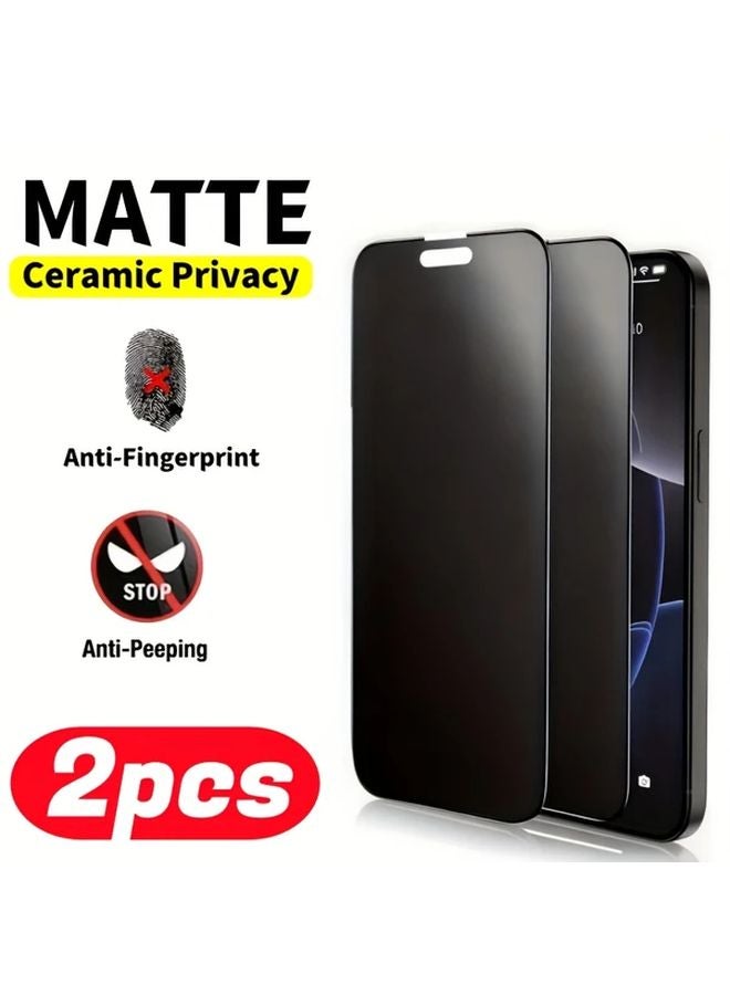 2 Pack Ceramic Screen Protector For iPhone 13 Pro Max Full Coverage Matte Case Friendly - Image 1
